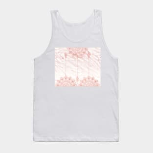 Beaded mandala drops on pink marble Tank Top